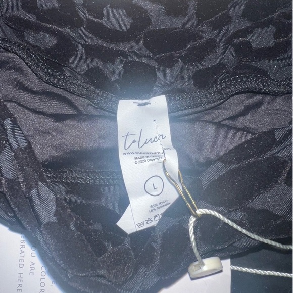 Toluca Swim Bikini Set black leopard print women’s size L bottom XL top NWT - Picture 5 of 7